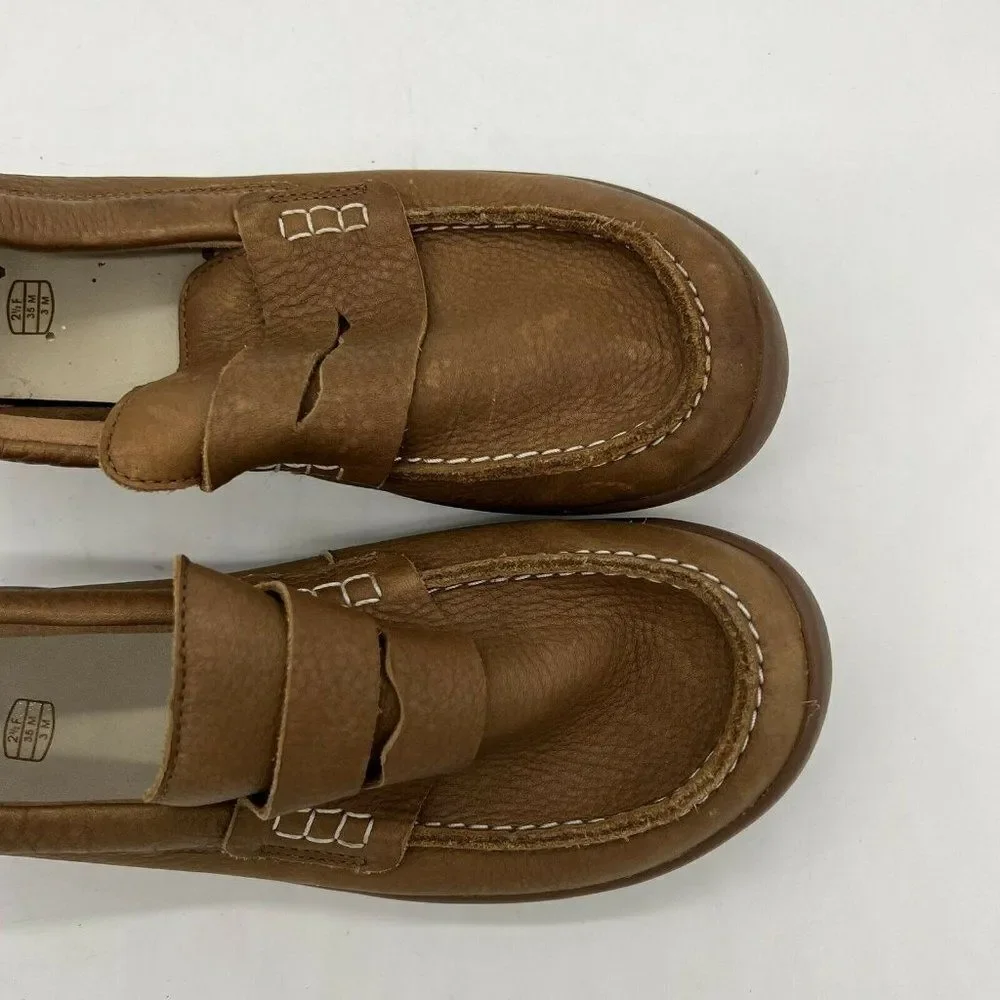 Clarks Artist Stride Brown Leather Moccasins Childrens Size 3M